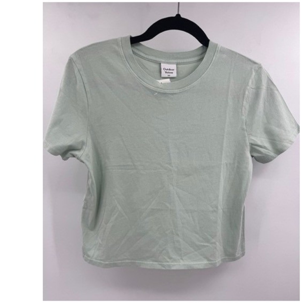 Outdoor Voices NEW Green Everyday Short Sleeve Cropped Tee XXS Minimalist